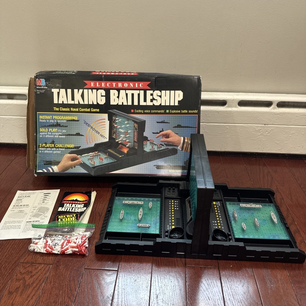 1989 Electronic Talking Battleship Milton Bradley Vintage Tested Working CLEAN!
